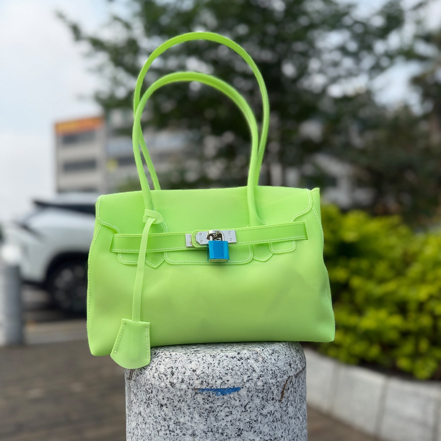 Jelly TPU Charm Handbag X3566