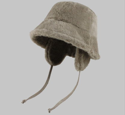 Faux Fur Ear Flap Bucket Hat　X3712
