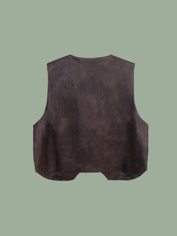 Western style embroidery suede vest X3214