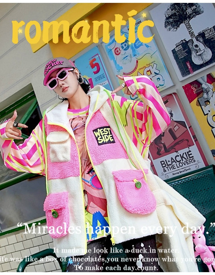 彩色條紋Logo抓絨內襯T卹 X3469