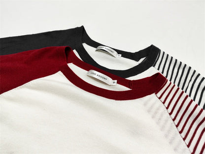 Raglan Sleeve Striped Loose T-Shirt　X3165