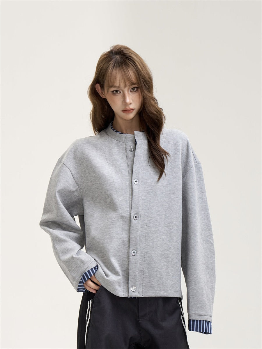 Vintage Retro Layered Style Colorblock Jacket　X3391