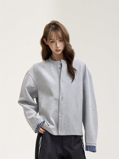 Vintage Retro Layered Style Colorblock Jacket　X3391