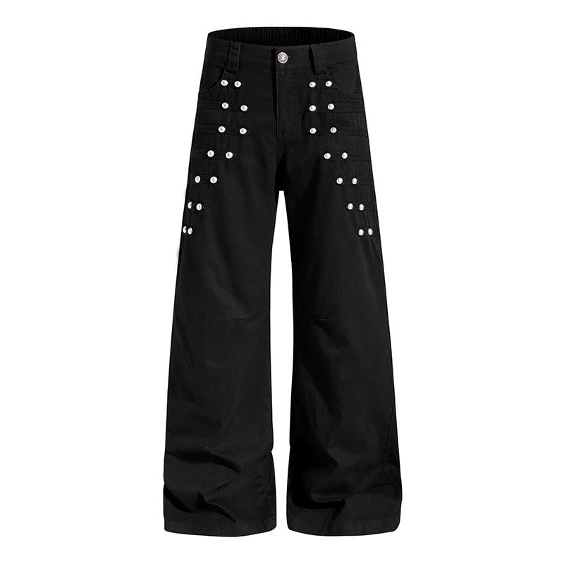 Pearl Button Straight Leg Pants　X3689