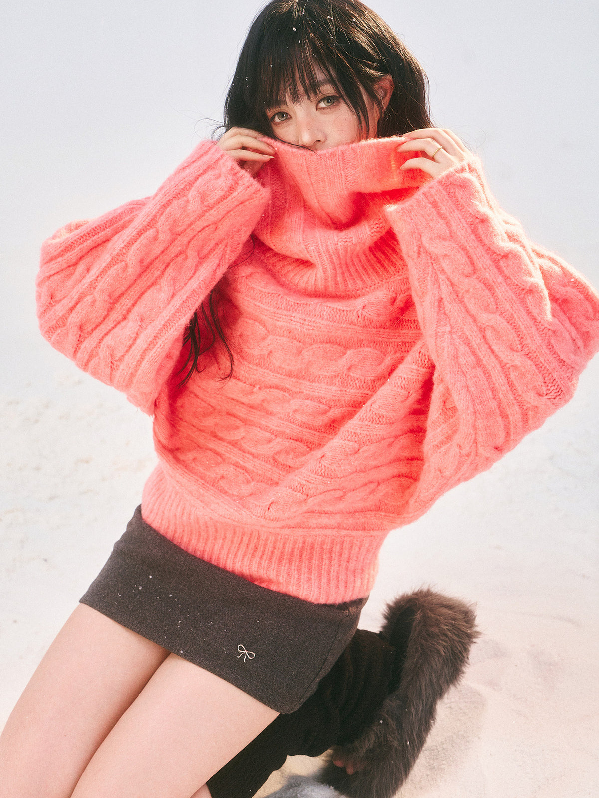 Cable Knit Turtleneck Sweater X3724