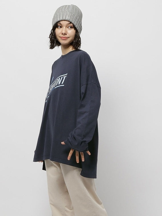 Letter print long sleeve loose T-shirt X3129