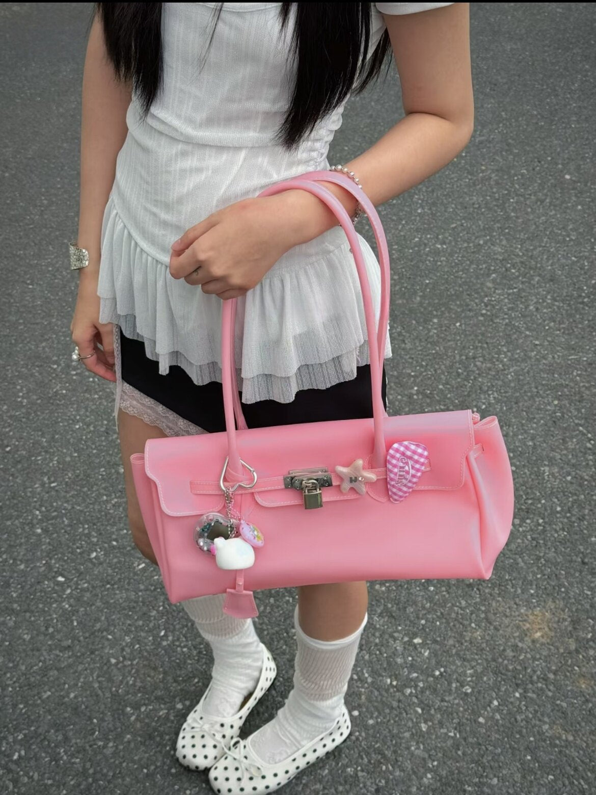 Jelly TPU East-West Padlock Bag X3564