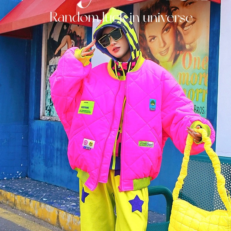 彩色拼接羽絨外套 X3463