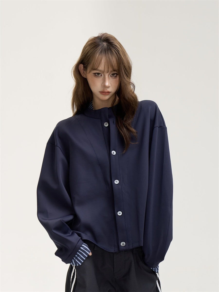 Vintage Retro Layered Style Colorblock Jacket　X3391