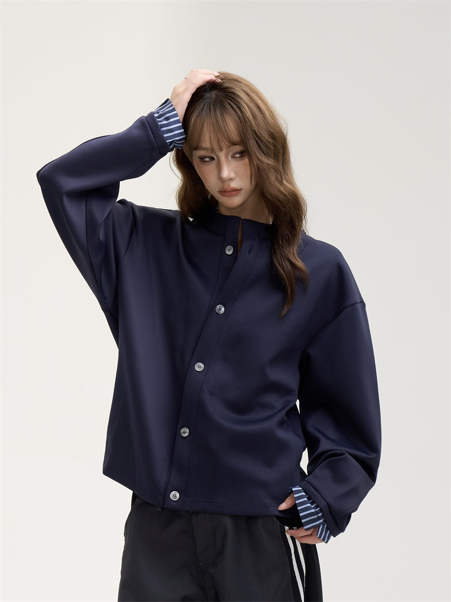 Vintage Retro Layered Style Colorblock Jacket　X3391