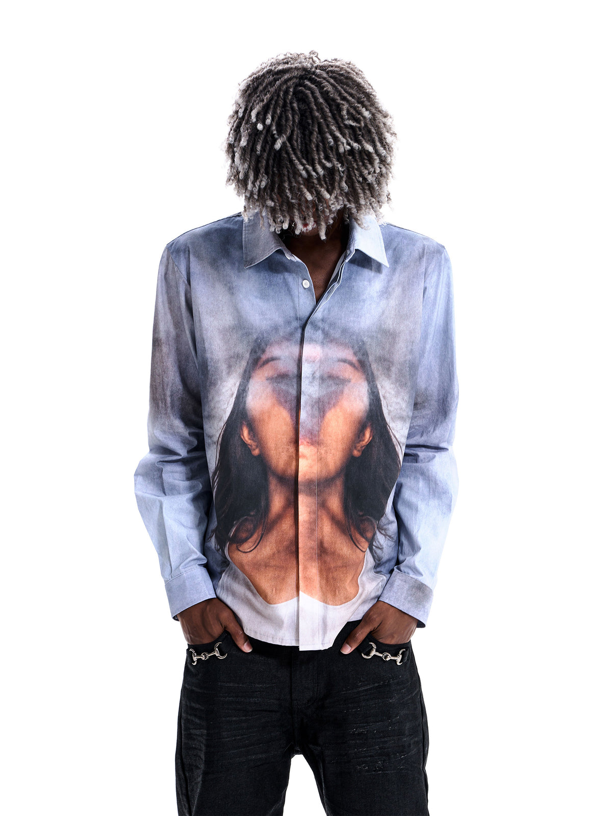 Portrait Print Long Sleeve Shirt X3693