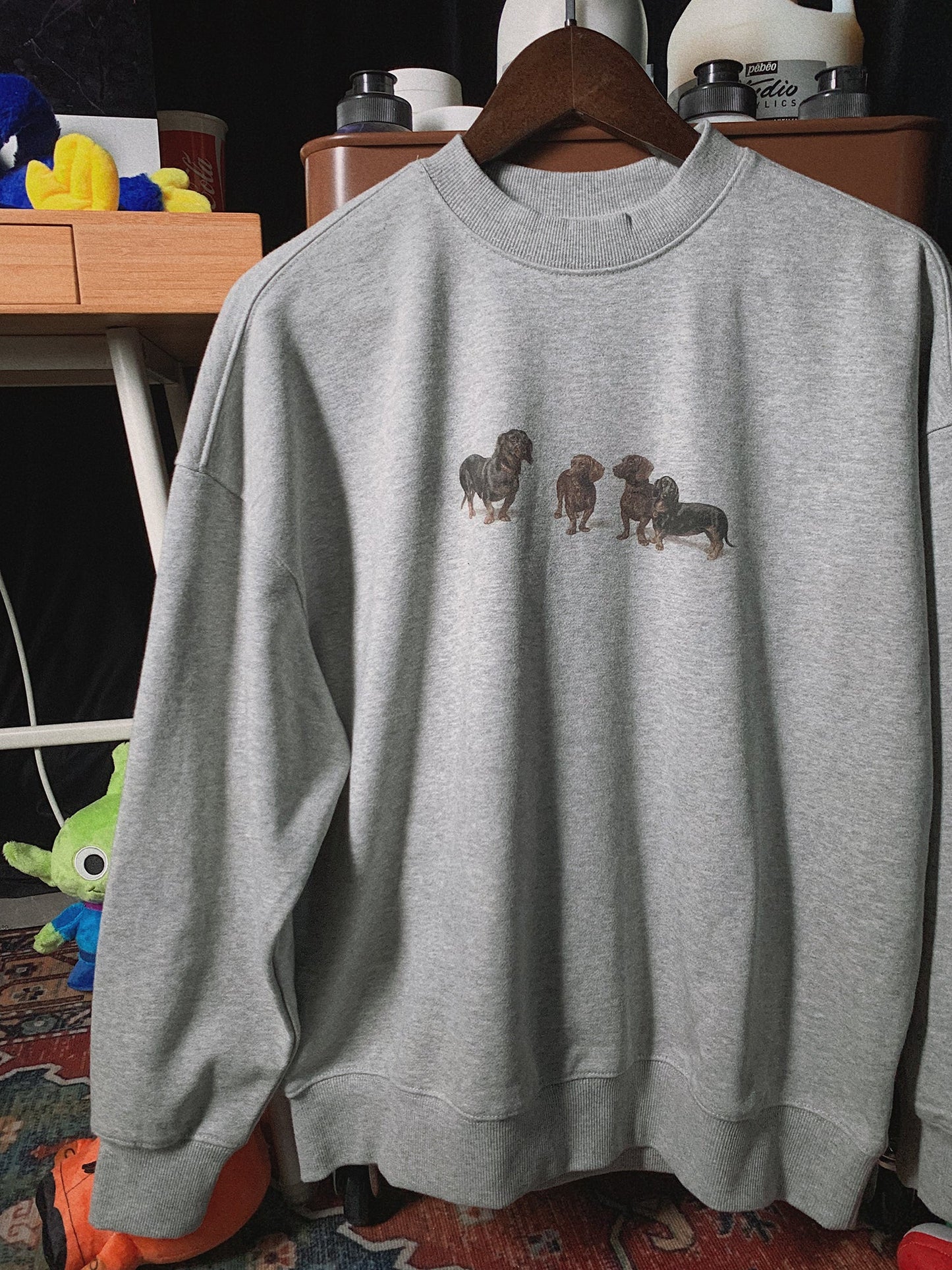 Dogs print crew neck sweatshirt X3088