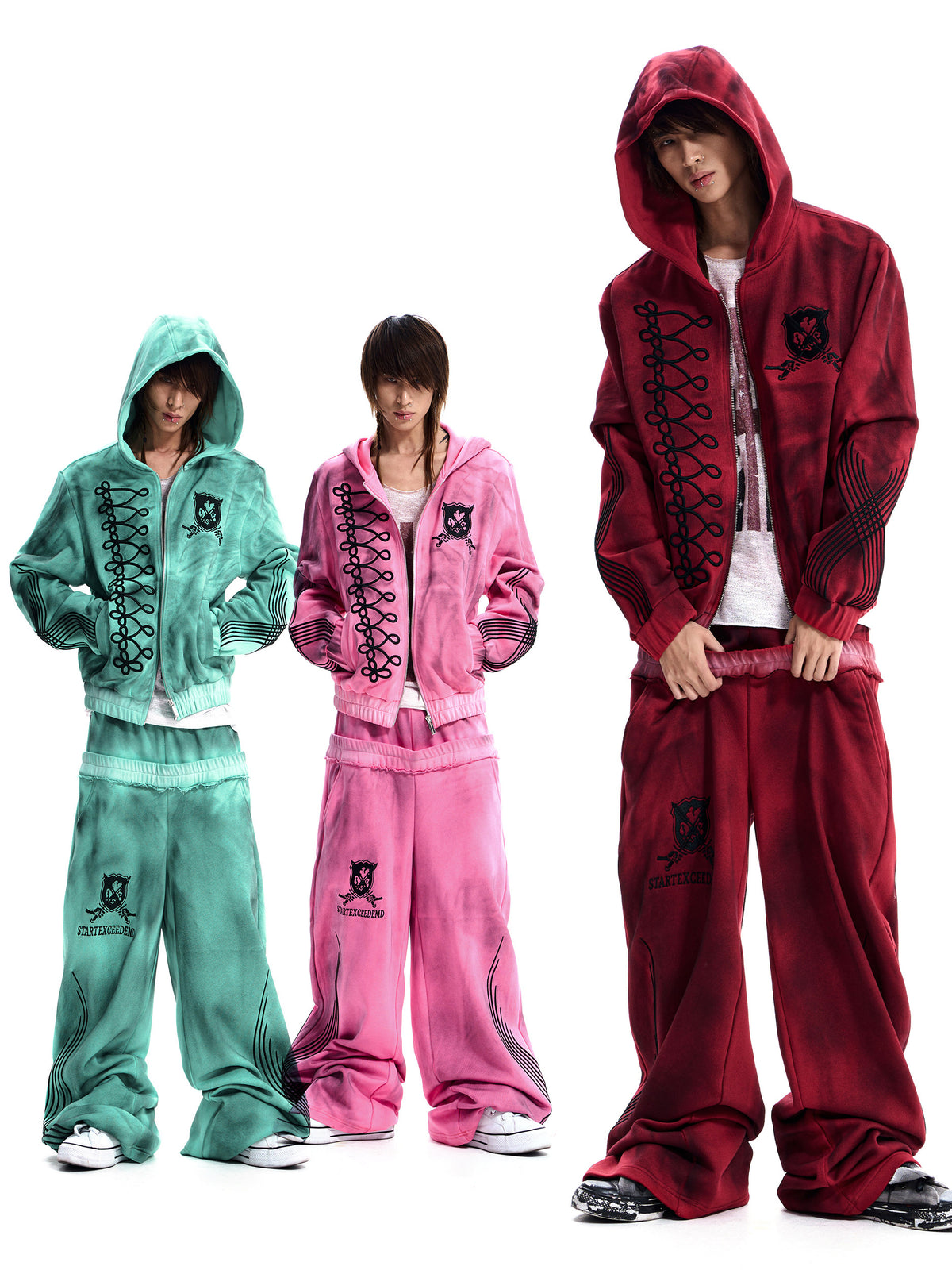 Napoleon Embroidery Hoodie and Pants　X3696