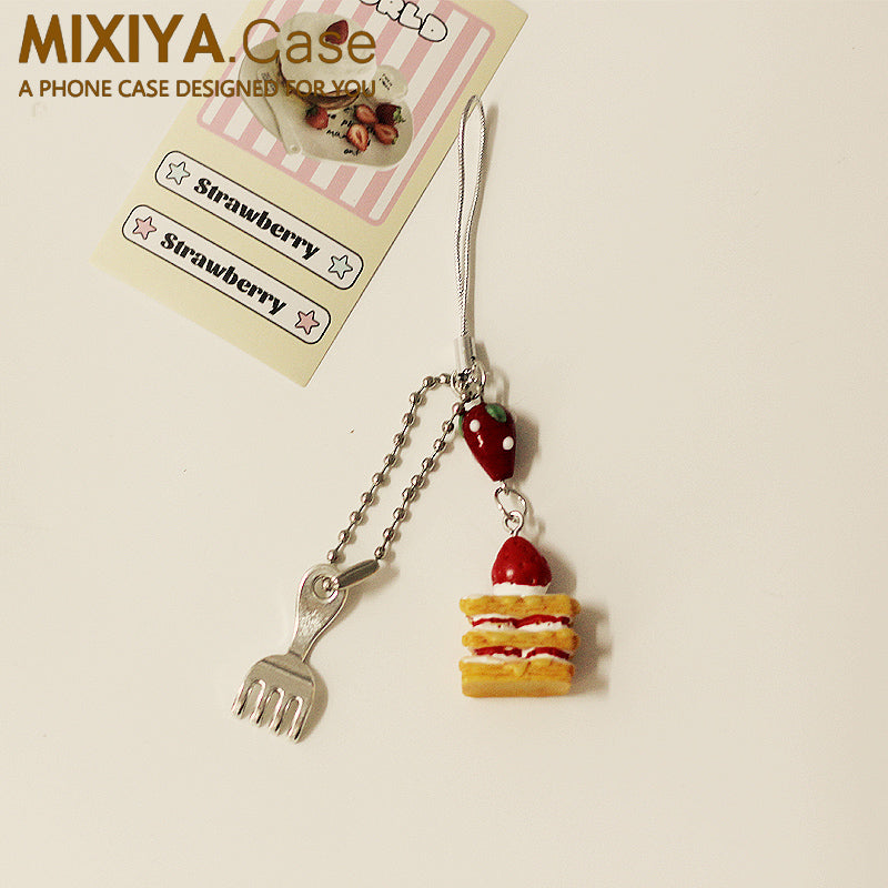 Cute dessert and fork  spoon pendant　X3069