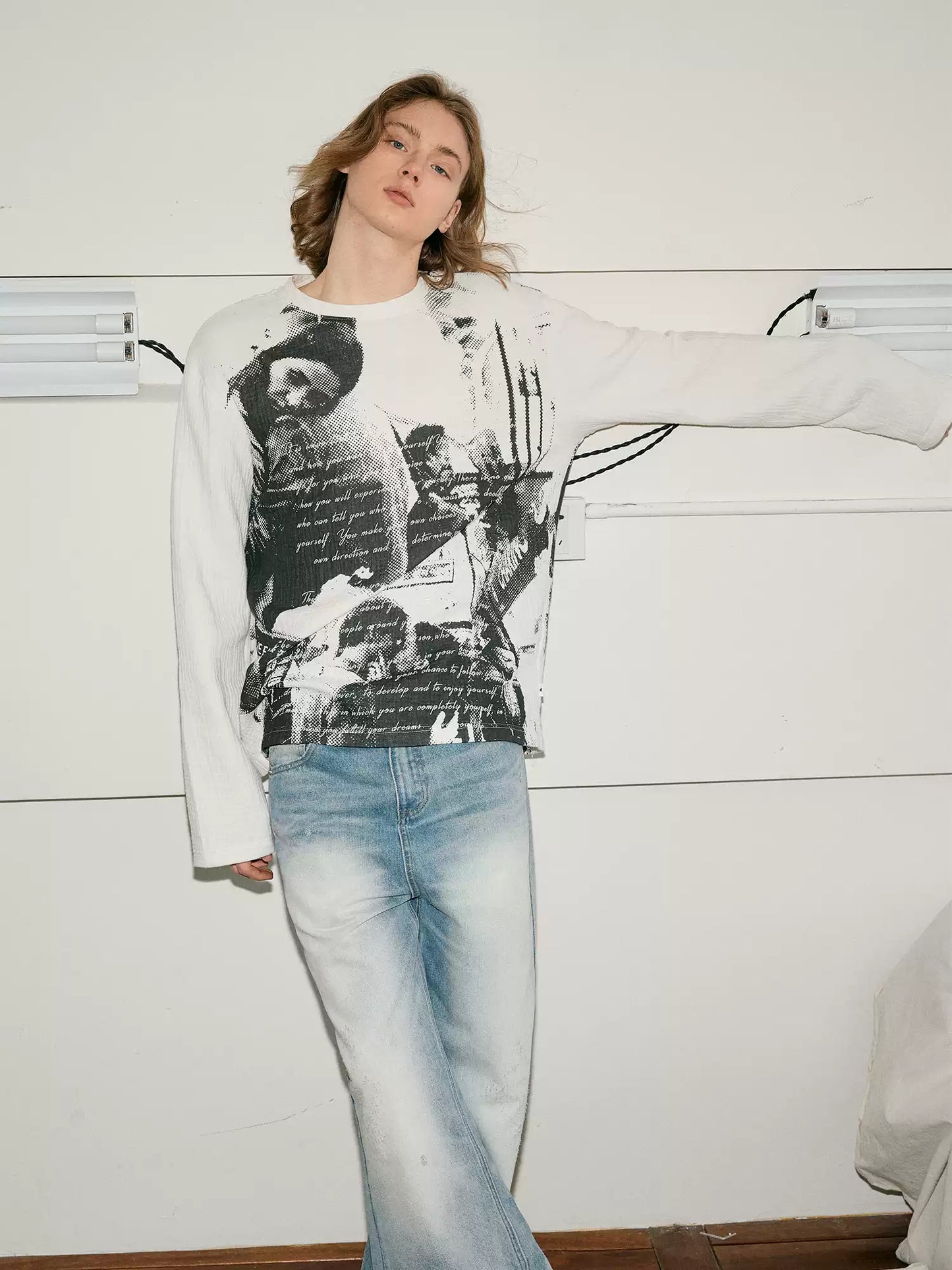 Men's Printed Long-Sleeved T-Shirt X3139