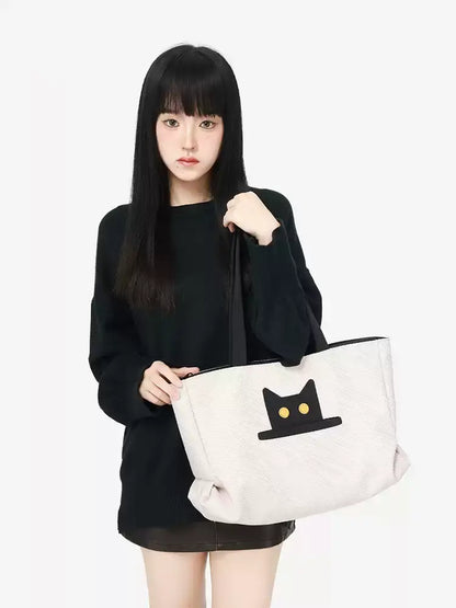 Black Cat Large Tote Bag　X3535