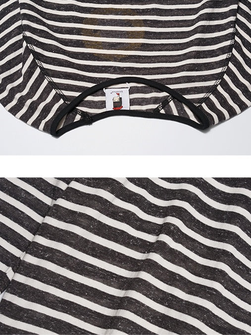 Stripe Round Neck Tops　X3196