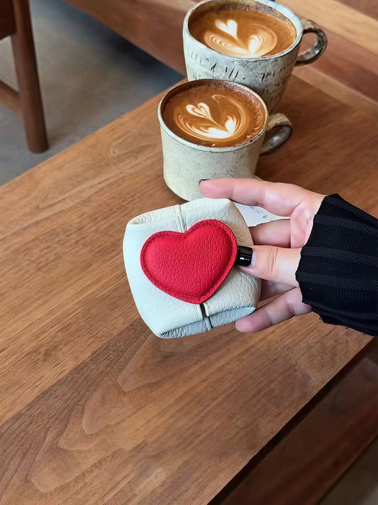 Heart Leather Mini Pouch　X3680