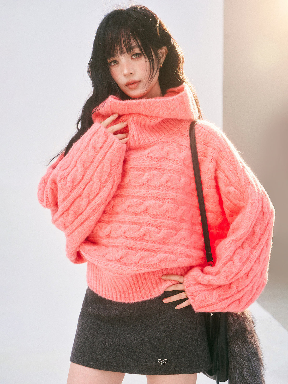 Cable Knit Turtleneck Sweater X3724