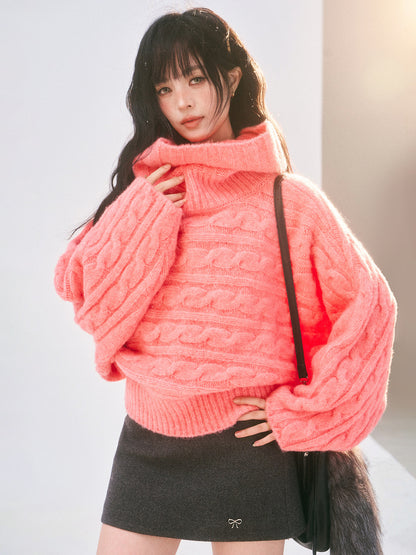 Cable Knit Turtleneck Sweater X3724