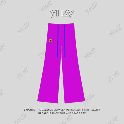 Color Straight Fleece-Lined Letter Patch Sweatpants　X3510
