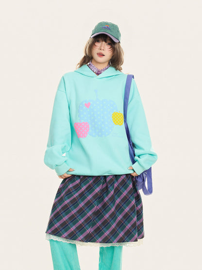 Apple Polka Dot Oversized Hoodie　X3664