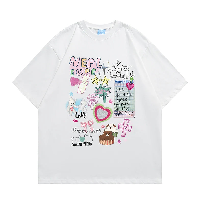 Cartoon Design Short Sleeved T-shirt X3047