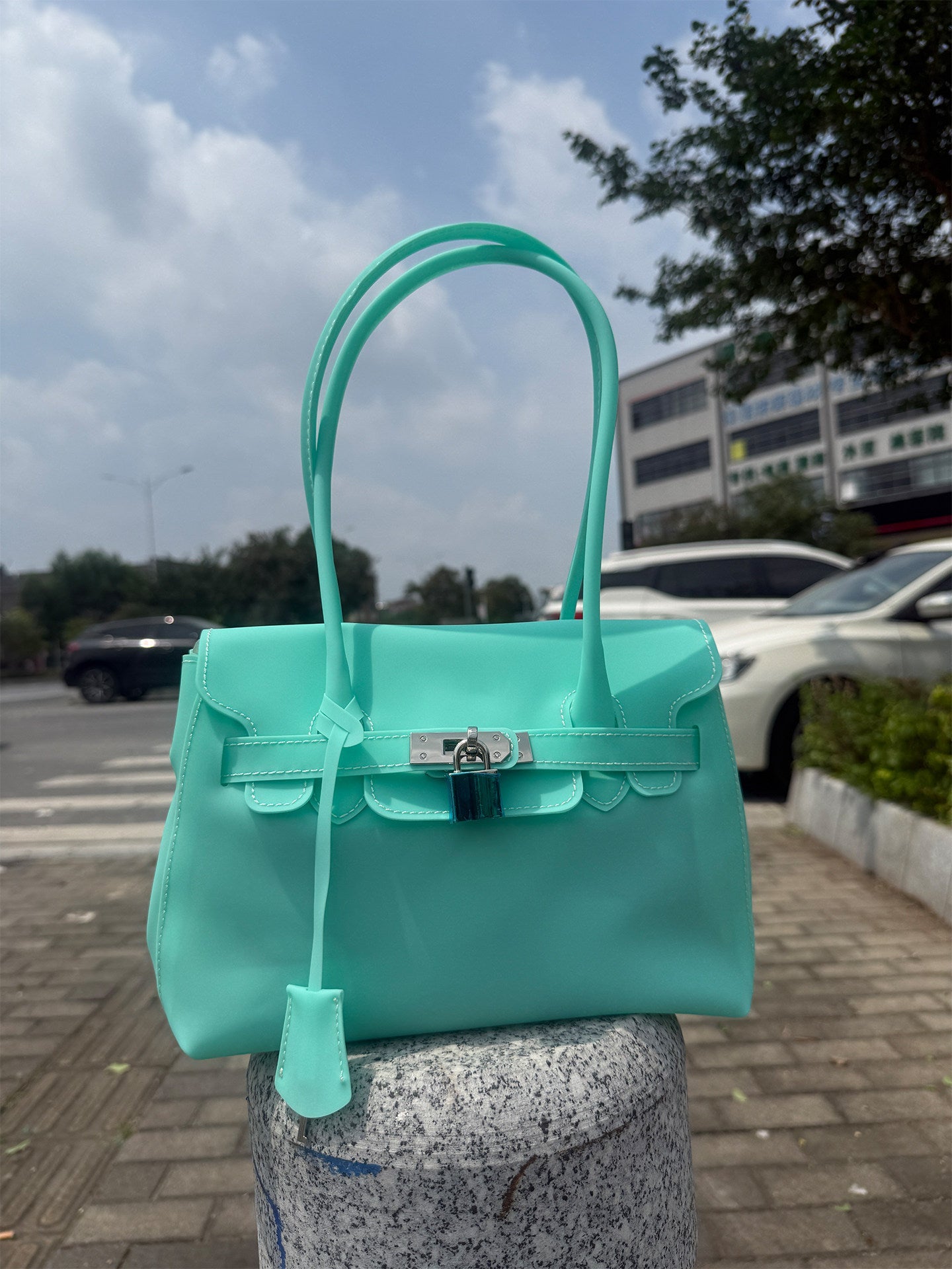 Jelly TPU Charm Handbag X3566
