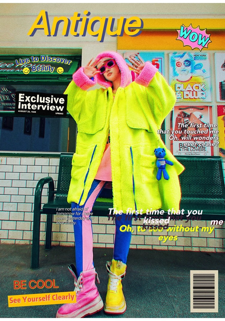 霓虹色 Boa 連帽外套 X3464