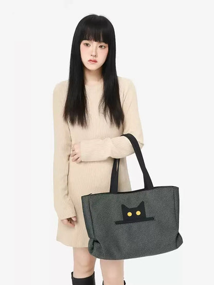 Black Cat Large Tote Bag　X3535