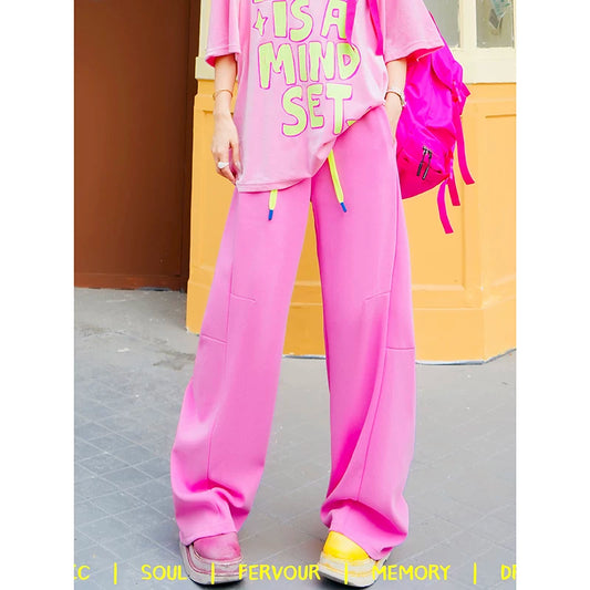 Dopamine Color Wide Straight Pants X3555