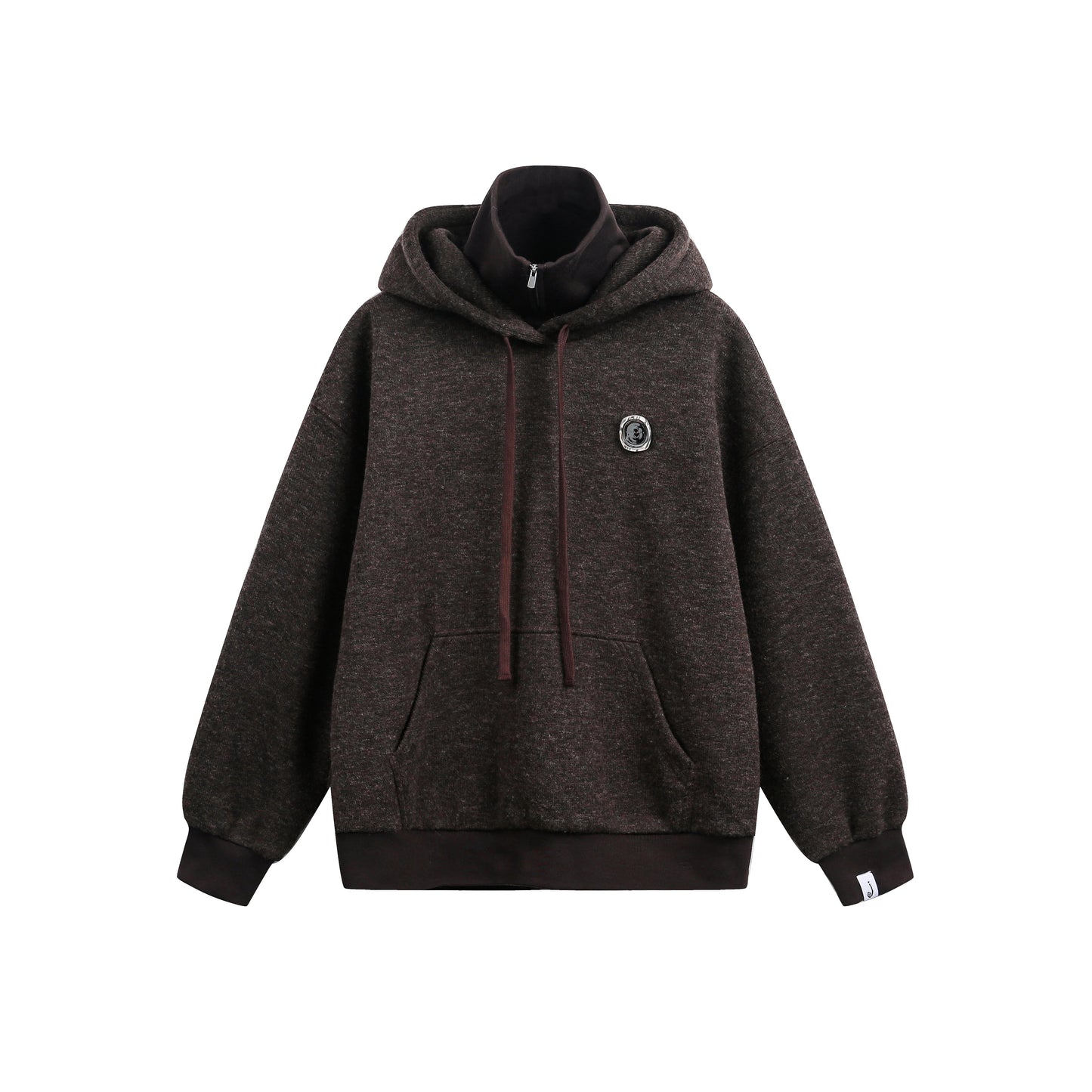 Layered-Look High-Neck Hoodie & Long Skirt 　X3484