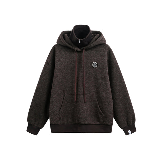 Layered-Look High-Neck Hoodie & Long Skirt 　X3484