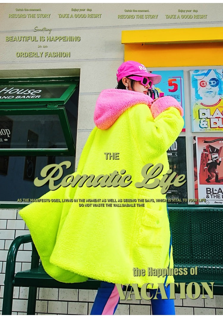 霓虹色 Boa 連帽外套 X3464