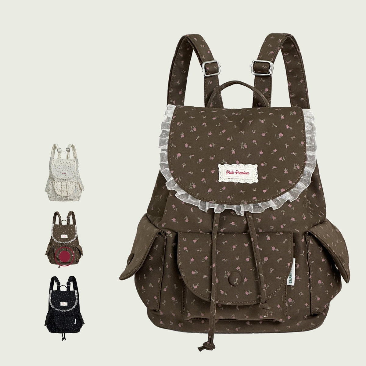 Floral Lace Ruffle Mini Backpack　X3723