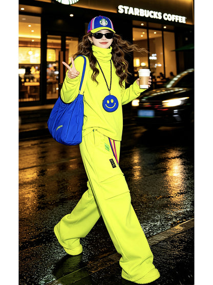 Neon Fleece-Lined Turtleneck Top　X3717
