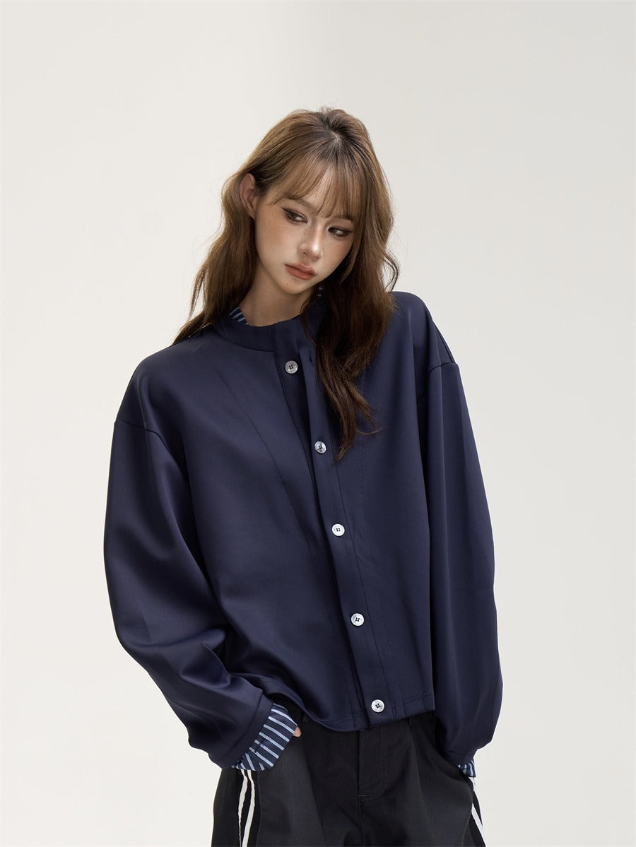 Vintage Retro Layered Style Colorblock Jacket　X3391