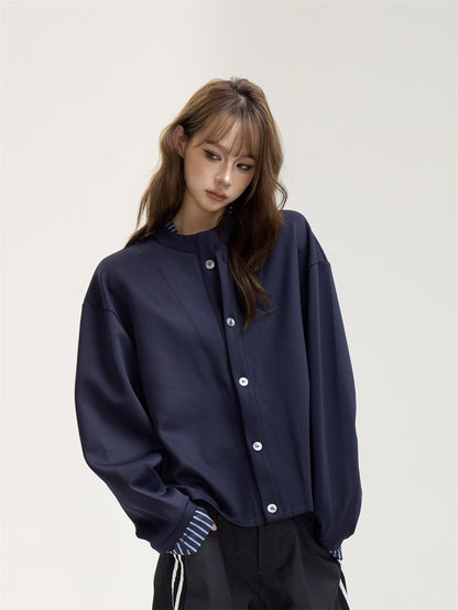 Vintage Retro Layered Style Colorblock Jacket　X3391