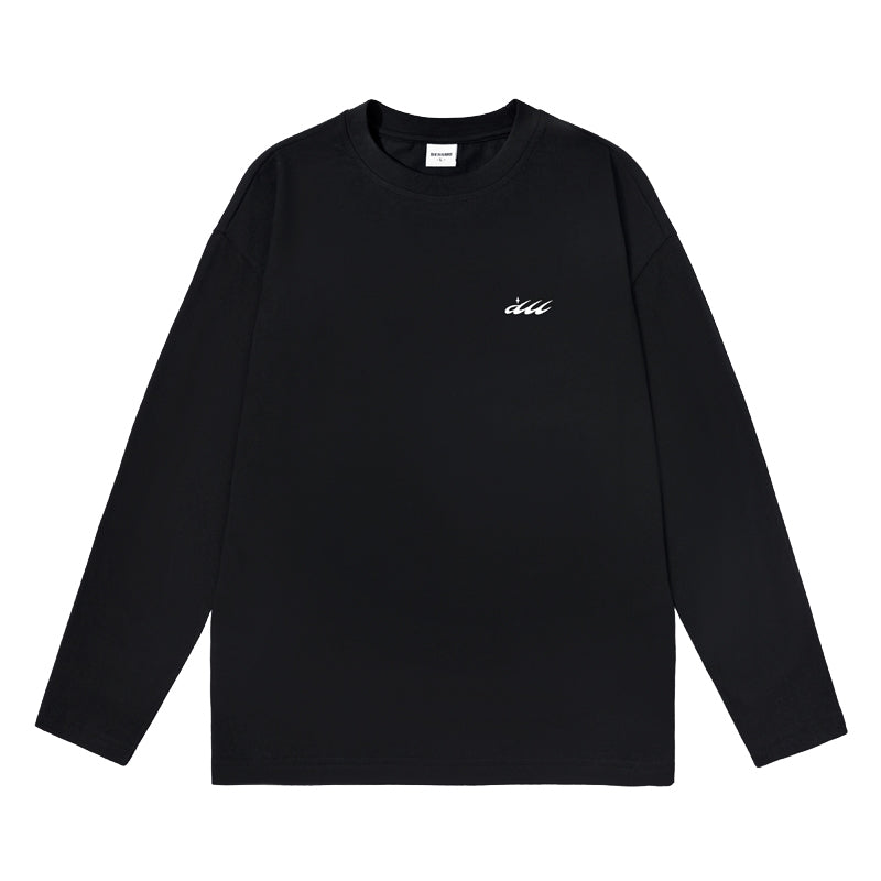 One-point design basic long sleeve t-shirt X3144