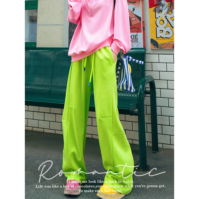 Dopamine Color Wide Straight Pants X3555