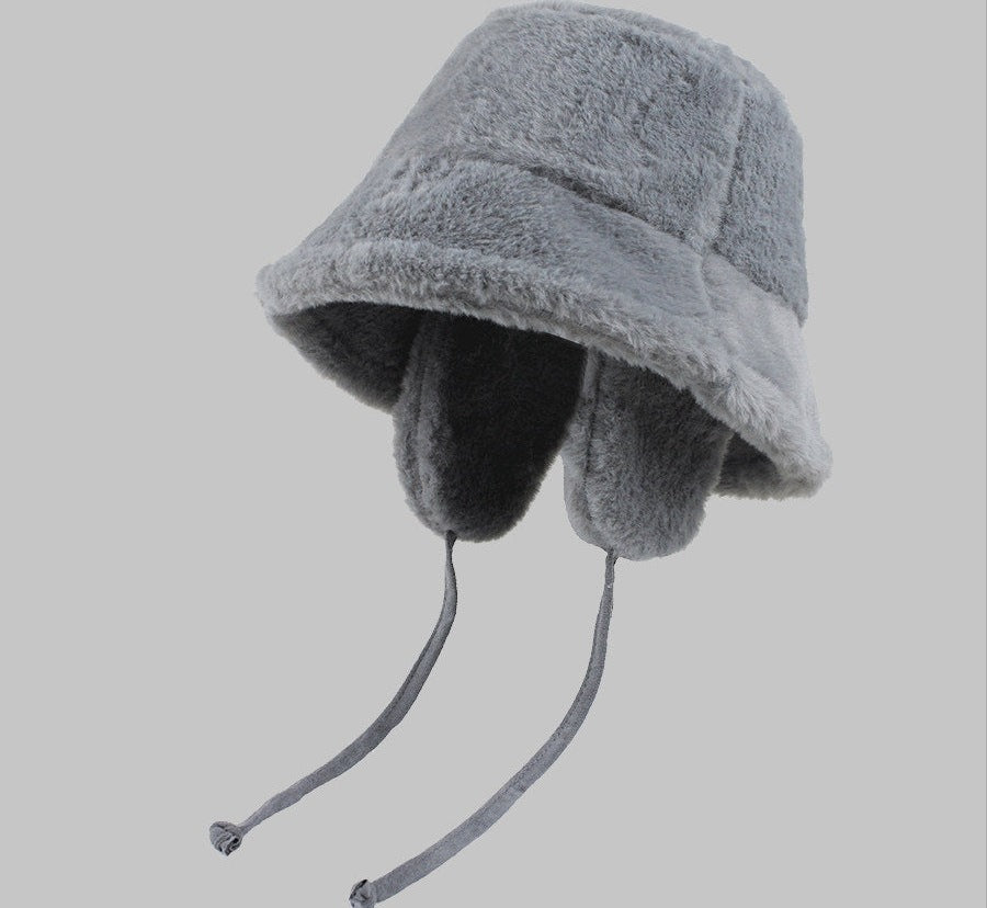 Faux Fur Ear Flap Bucket Hat　X3712