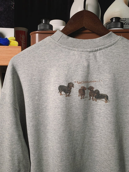 Dogs print crew neck sweatshirt X3088