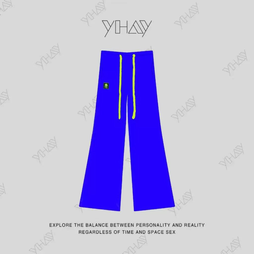 Color Straight Fleece-Lined Letter Patch Sweatpants　X3510