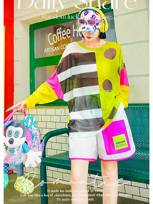 Colorful Letter Print Short Pants　X3544