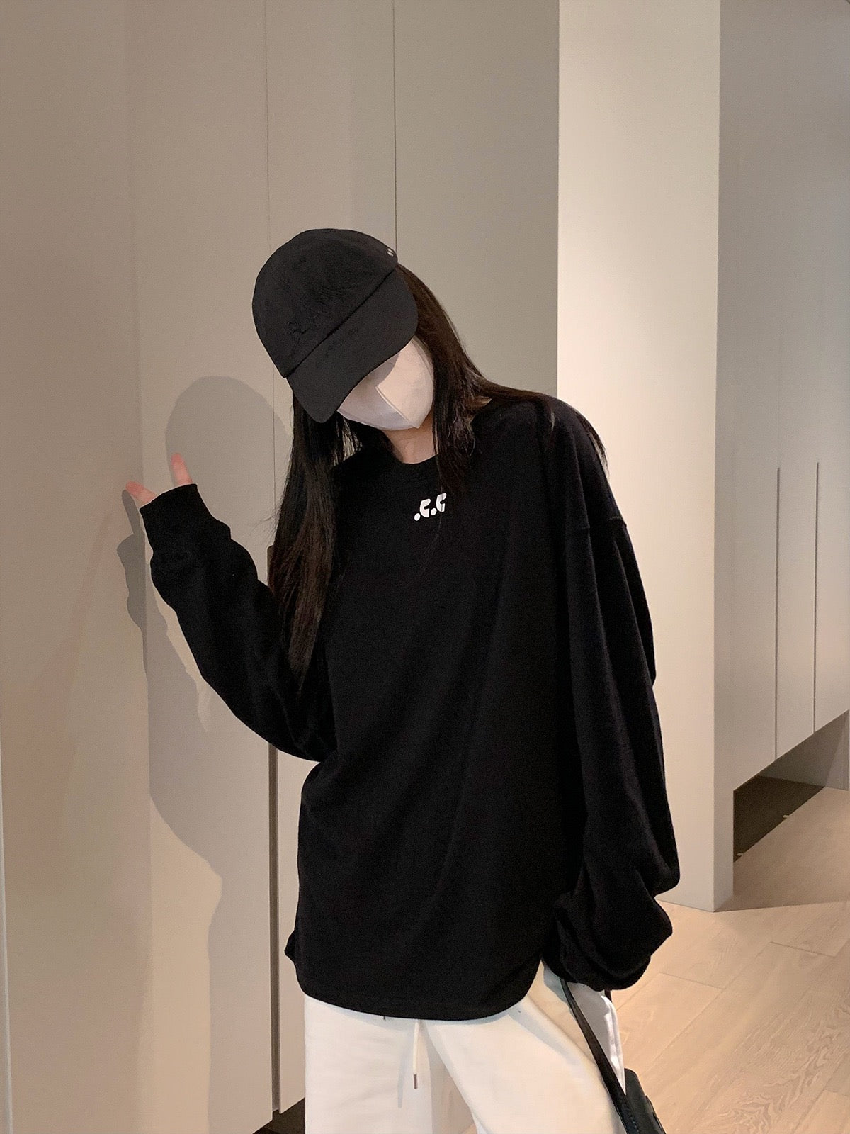 Onepoint design loose long sleeve t-shirt X3145