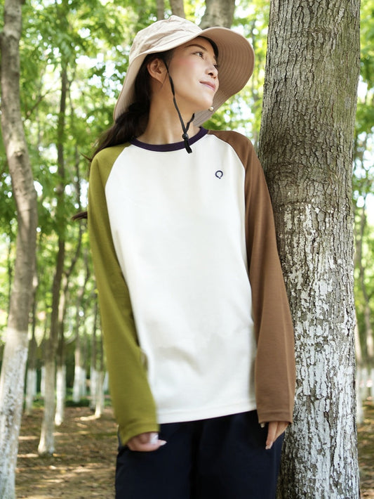 Contrast Raglan Long-Sleeved T-Shirt　X3057