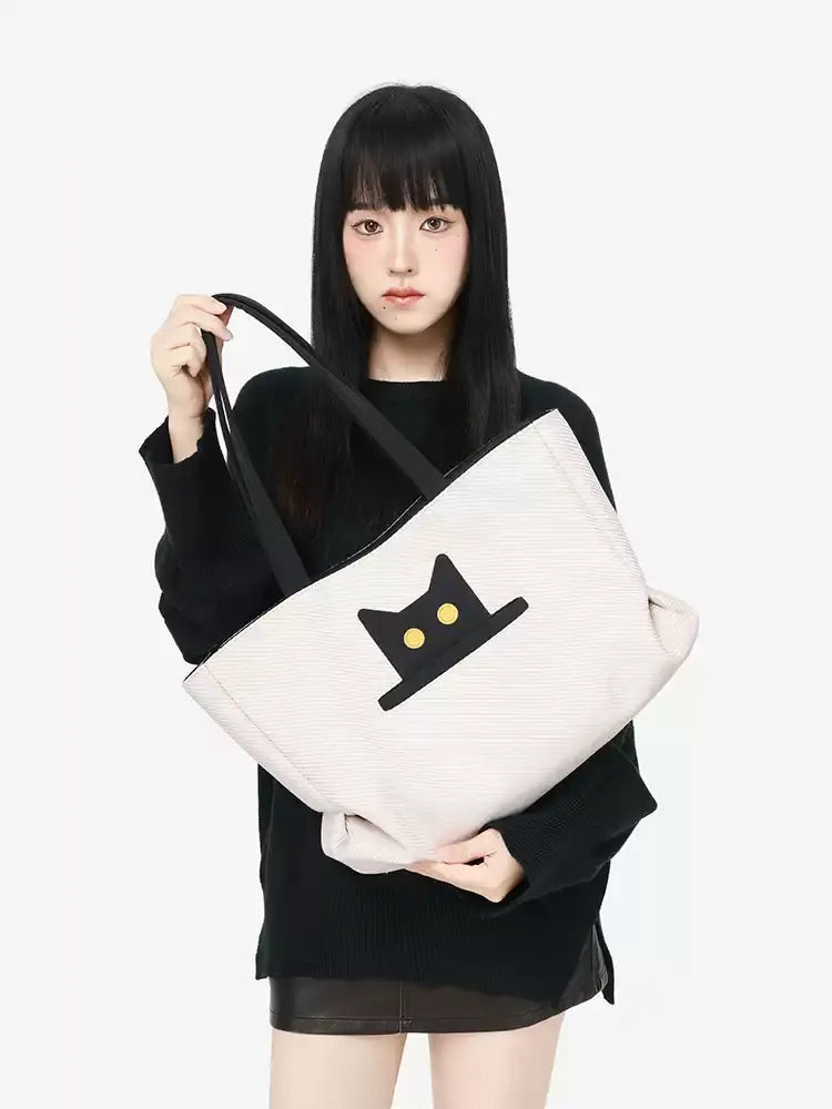 Black Cat Large Tote Bag　X3535