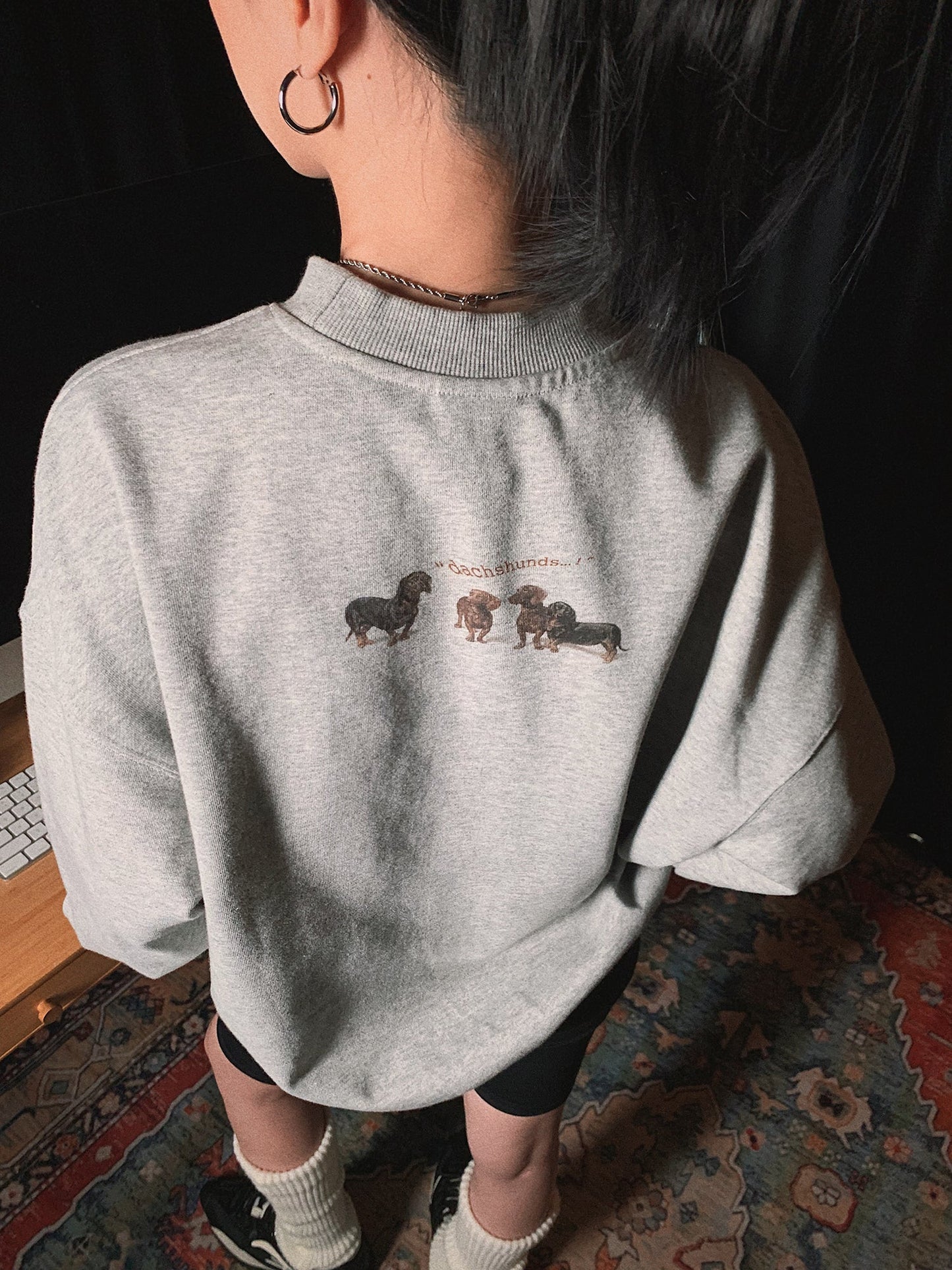 Dogs print crew neck sweatshirt X3088