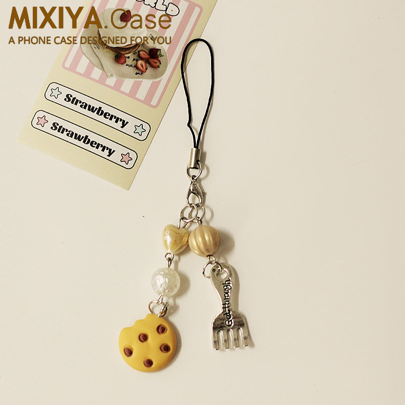 Cute dessert and fork  spoon pendant　X3069