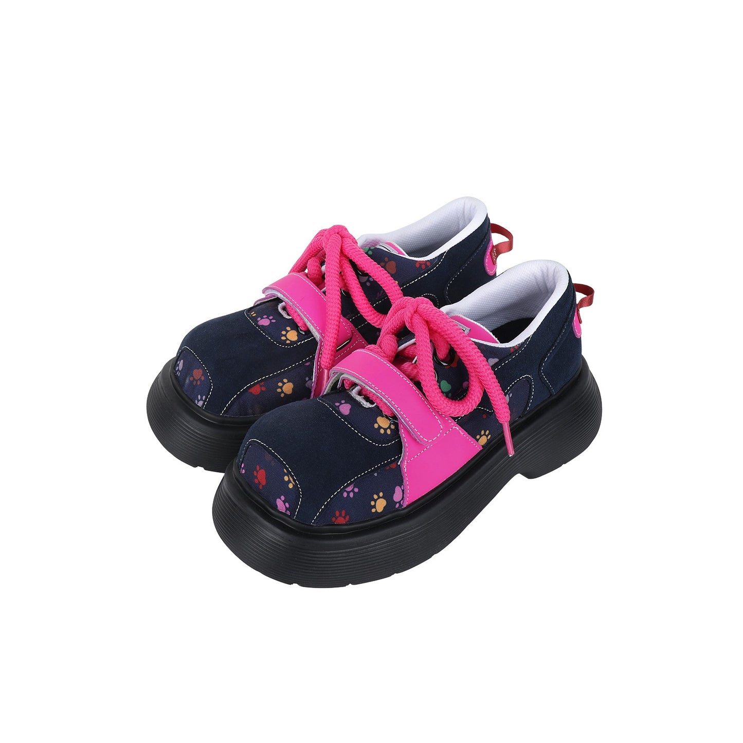 Chunky Platform Colorblock Lace-Up Shoes　X3480